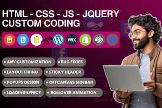 add custom HTML, CSS, and js code to squarespace, shopify, and wordpress website