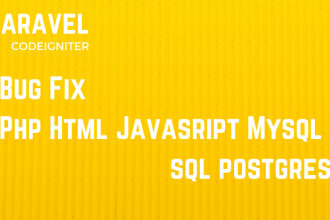 write a php laravel web projects and fix issues