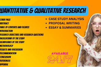 do quantitative and qualitative research and write proposal and summary