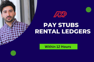 create rental ledger and adp pay stubs for apt etc