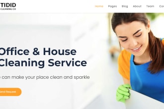 design house cleaning service office cleaning and home care website with booking
