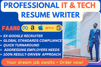 write professional ats resume for IT, tech, software engineer and cyber security