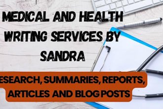 write SEO fitness, nutrition, and health articles or blogs