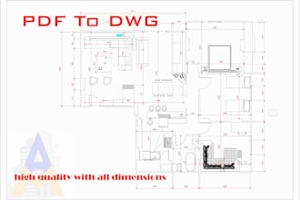 convert PDF or sketch to dwg floor plan