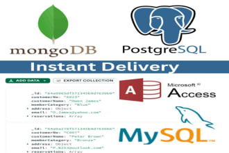 do database design, postgresql, erd, mongodb, nosql