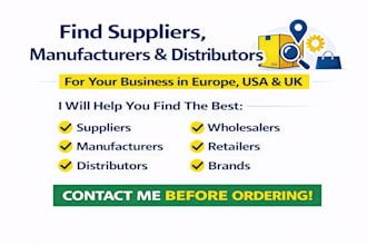 find suppliers, distributors and manufacturers for your business