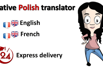 translate from english, french to polish in 1 day