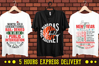 create trendy typography t shirts design within 24hrs