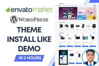 install wordpress theme, demo import, do customization