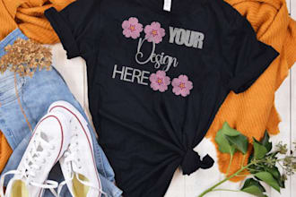 do realistic HD tshirt mockup for your website and store
