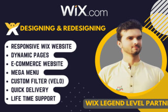 design wix website and wix dynamic pages 24 hours