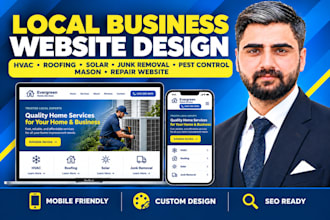 design hvac, roofing, solar, junk removal,pest control, masonry, repair website