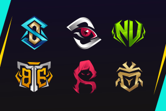 do clean, minimalist, initial logo for esports, twitch, youtube, kick and gaming