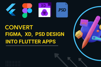 convert figma, xd, PSD UI to responsive, customize bespoke flutter apps