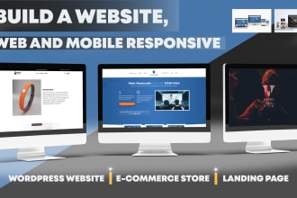 build a responsive ecommerce store, landing page, and wordpress website