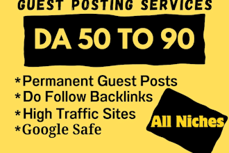 do niche guest post on da 50 to 90