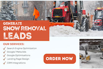 generate snow ice plowing groundskeeper lawn care pest control snow removal lead