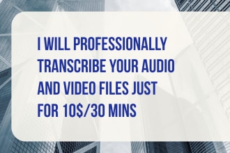be your professional transcriber