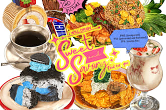 draw yummy food illustration for you