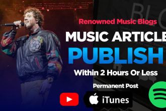 publish article popular music blog within 2 hrs