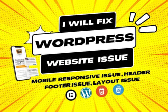 fix wordpress issues wordpress bug wordpress errors and mobile responsive issues