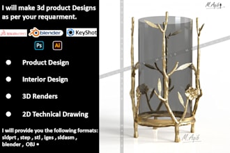 create 3d industrial design rendering using cad software