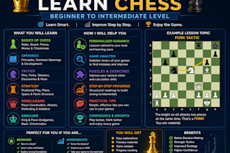 help you learning chess as beginner or intermediate level