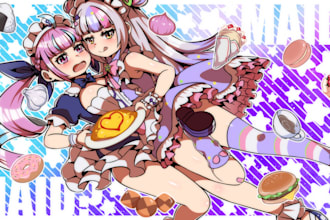 draw kawaii anime illustration for you