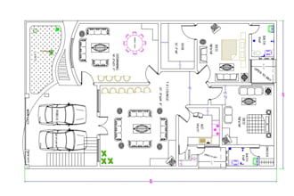 do architectural 2d floor plan, 3d house plan blueprints in autocad