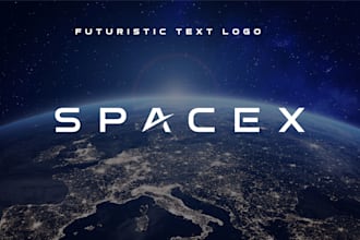 create a futuristic text, retro text logo