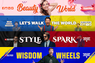 design an professional youtube banner and logo