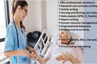 research and write medical reports in epidemiology, public health and nursing
