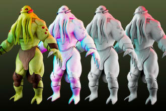 stylized 3d character model for games, films, animations and printing
