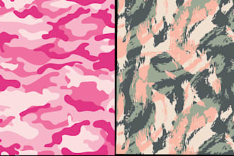 design and redesign camouflage seamless pattern for you