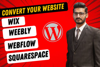 convert,clone,transfer your wix,weebly,webflow, squarespace website to wordpress