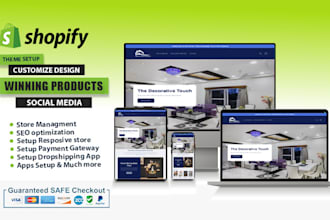 design shopify dropshipping store and theme customization