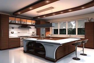 draw luxury modern kitchen designs