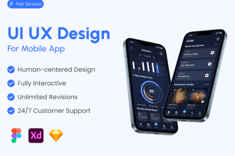 do mobile ui ux design, figma, app store screenshots