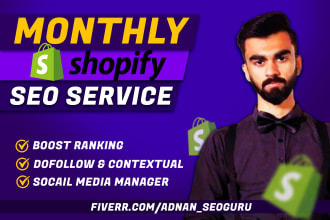 be your advance shopify SEO expert and social media manager