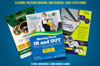 design cleaning, pressure washing, junk removal, hvac flyer
