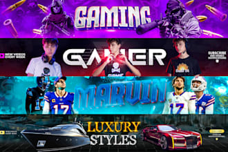 design an eye catching youtube banner and logo