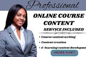 create online course content, course curriculum, course creation