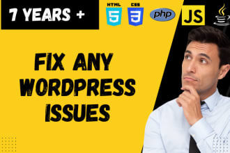 fix any wordpress business or woocommerce website bug or plugin errors