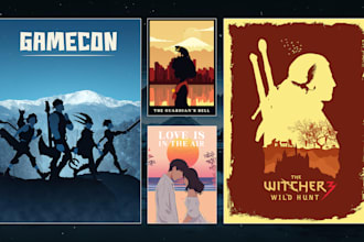 design minimalist game, anime or movie poster for you