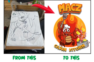 do professional pencil drawing to logo conversion