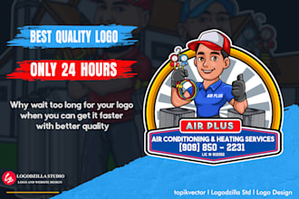 make logo for hvac heating cooling plumbing and   electrical  in 24 hours