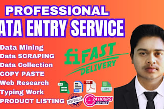 do data entry,copy paste,data collection,web scraping, excel data cleaning