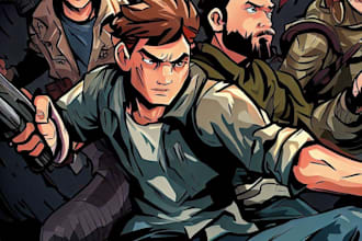 make comic book page and custom illustration