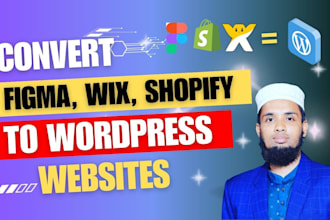 convert wix shopify psd xd figma to  elementor and wordpress website