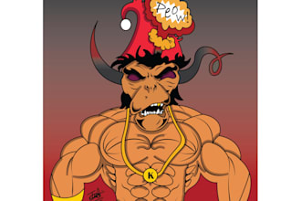 design 2d mascot, anime cartoon characters, concept art